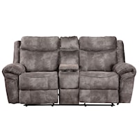 Casual Glider Recliner Console Loveseat
