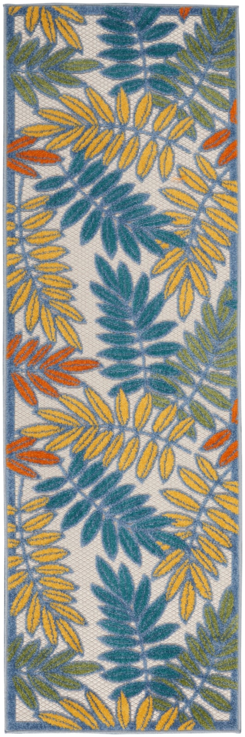 2' x 6' Ivory/Multi Runner Rug