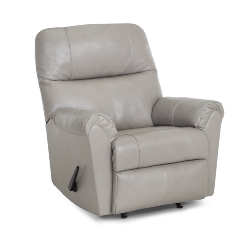 Transitional Manual Rocker Recliner with Pillow Arms