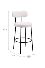 Zuo Blanca Collection Contemporary Upholstered Barstool
