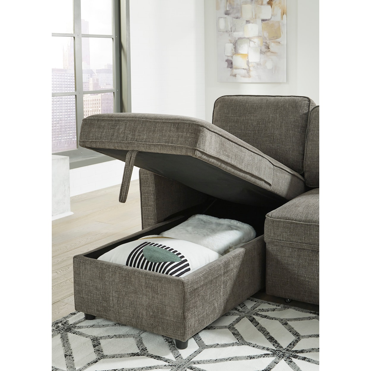 Signature Design by Ashley Kerle 2-Piece Sectional with Pop Up Bed