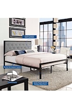 Modway Mia Contemporary Upholstered Queen Platform Bed