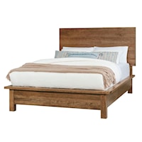 Transitional King Terrace Bed with Plank Headboard