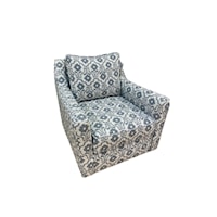 Contemporary Swivel Glider Chair in Retro Floral Fabric