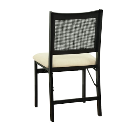 Upholstered Cane Folding Chair