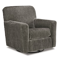 Swivel Glider Accent Chair in Charcoal