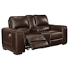 Signature Design Alessandro Power Reclining Loveseat with Console