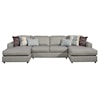 Fusion Furniture 2061 SILVERSMITH QUARTZ 3-Piece Dual Chaise Sectional