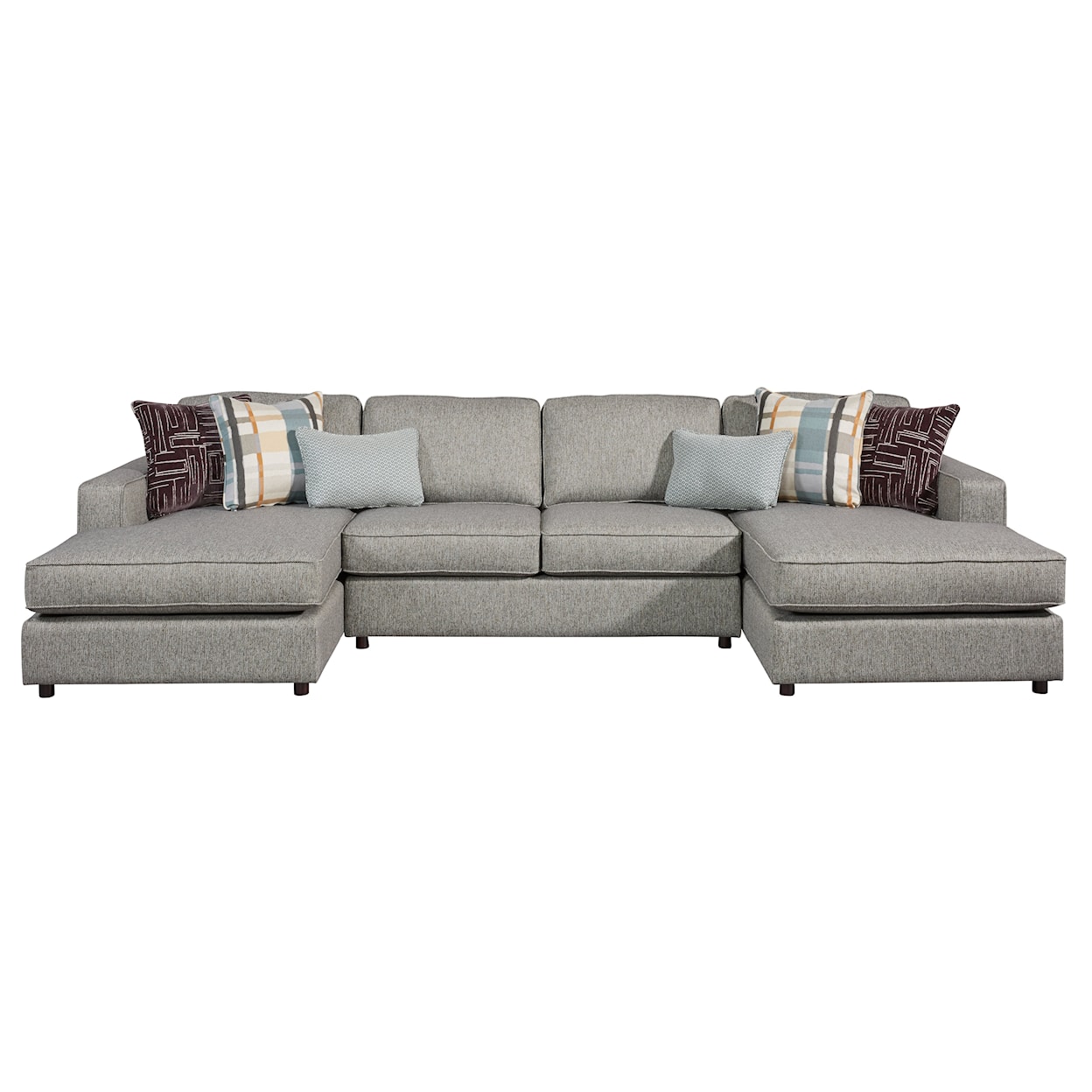 Fusion Furniture 2061 SILVERSMITH QUARTZ 3-Piece Dual Chaise Sectional