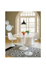 Modway Lippa White 60" Round Wood Top Dining Table