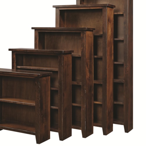 Rustic 74" 4-Shelf Bookcase