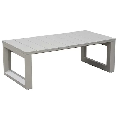 Neutral Contemporary Geometric Patio Cocktail Table