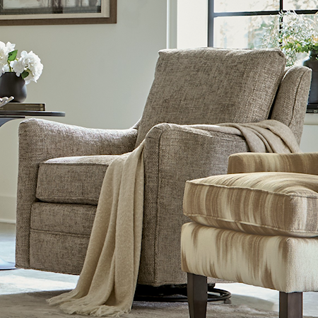 Transitional Swivel Glider Chair