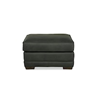 Customizable Ottoman with Block Legs