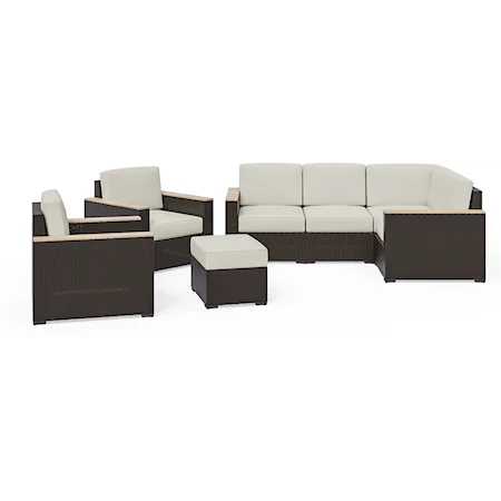 Outdoor Sectional Sofa and Arm Chair Set