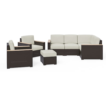 Outdoor Sectional Sofa and Arm Chair Set