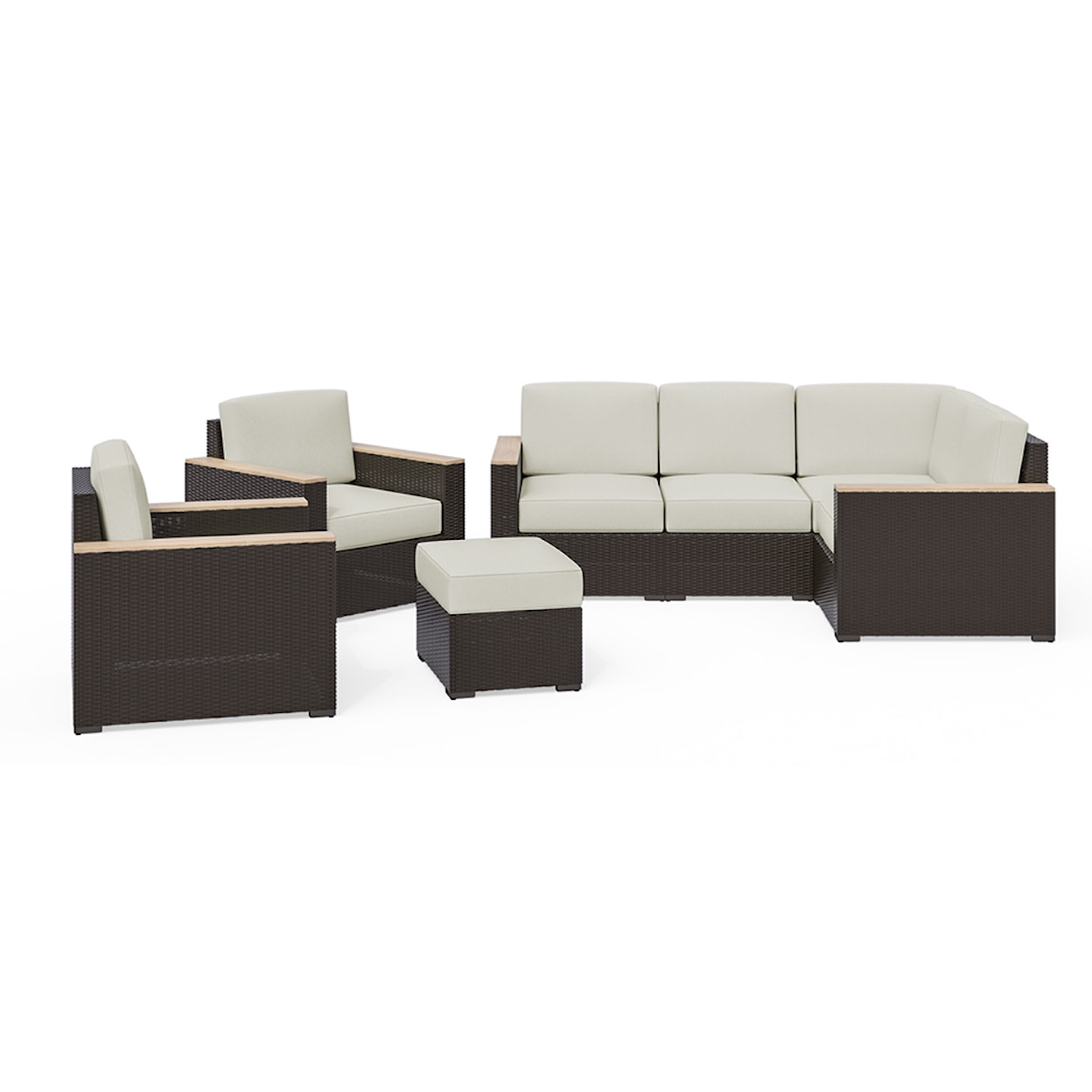 homestyles Palm Springs Outdoor Sectional Sofa and Arm Chair Set
