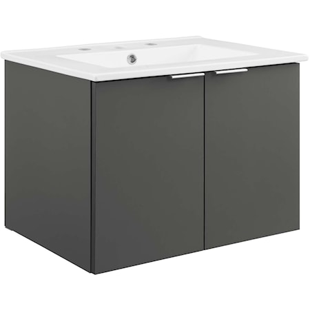 24" Wall-Mount Bathroom Vanity