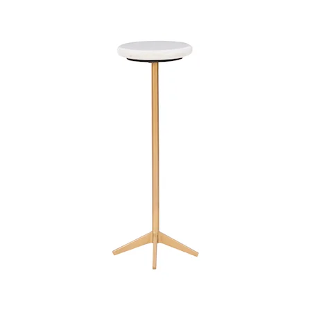 Contemporary Side Table with White Marble Top