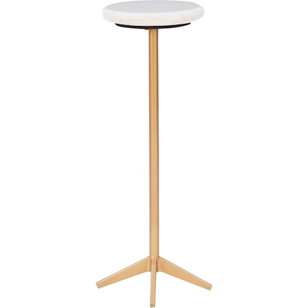 Contemporary Side Table with White Marble Top