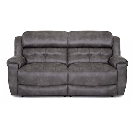 Casual Double Reclining Two-Seat Sofa with Pillow Arms