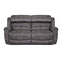 Casual Double Reclining Two-Seat Power Sofa with Pillow Arms