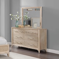 Contemporary 8-Drawer Dresser and Mirror