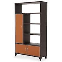 Contemporary 4-Shelf Left Bookcase with Soft Close Doors