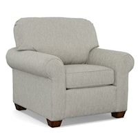 Transitional Upholstered Chair with Rolled Arms