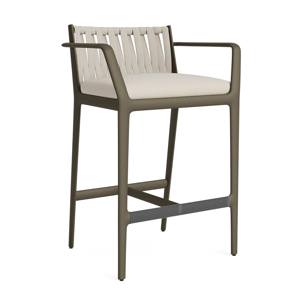 H Low-Back Rope Barstool w/Arms