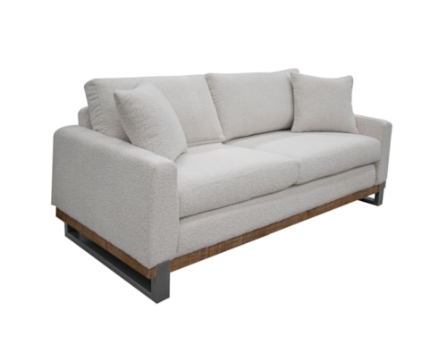 Modern Upholstered Loveseat with 2-Pillows
