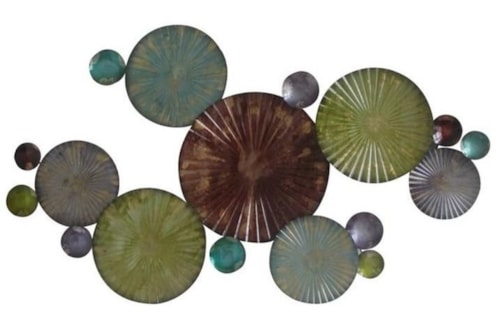 Multi-Colored Circular Metal Wall Art