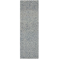 2'3" x 7'6" Indigo/Ivory Runner Rug