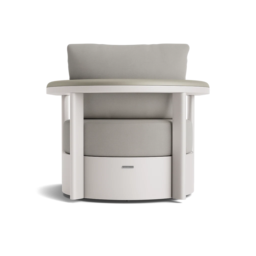 Barrel-Back Swivel Lounge Chair