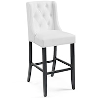 Tufted Button Faux Leather Bar Stool