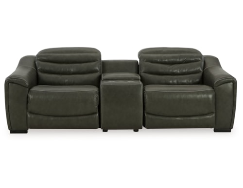 Contemporary 3-Piece Power Reclining Loveseat with Console