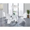Global Furniture D9002DT-SET-WH Dining Table Set with 4 Dining Chairs