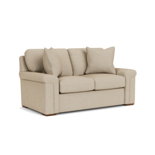Casual Loveseat with Pillow Arms
