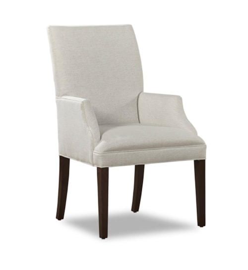 Contemporary Upholstered Host Chair with Scoop Arms