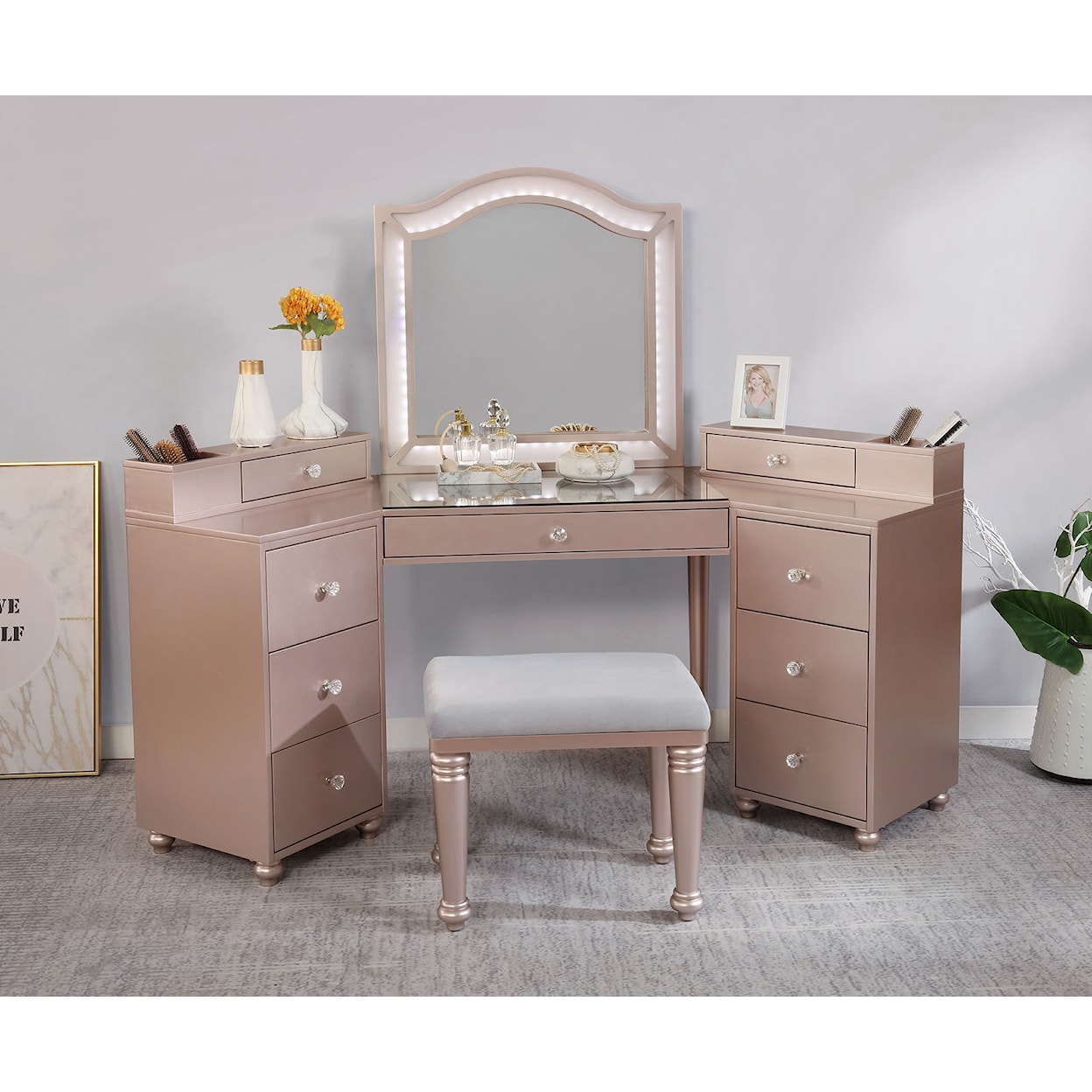 Furniture of America Tracie Vanity Set