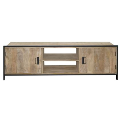 Transitional Console Table with Open and Concealed Storage