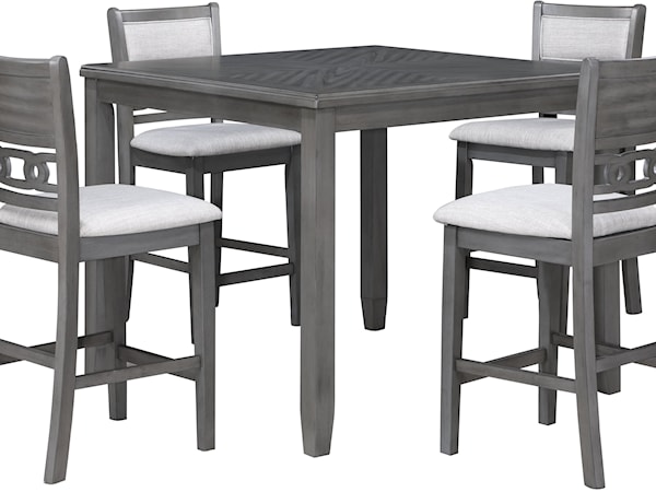 Counter Table with 4 Chairs Set