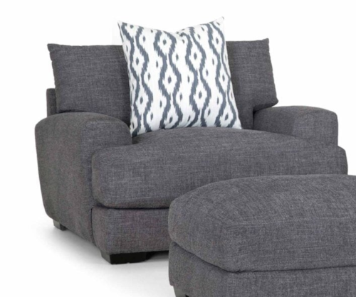 Contemporary Chair & a Half with Throw Pillow