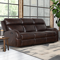 Casual Dual Reclining Leather Sofa