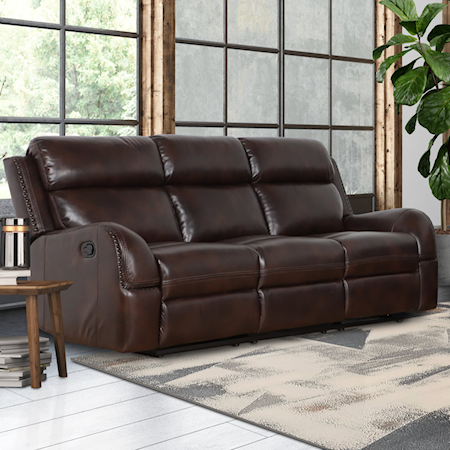 Casual Dual Reclining Leather Sofa