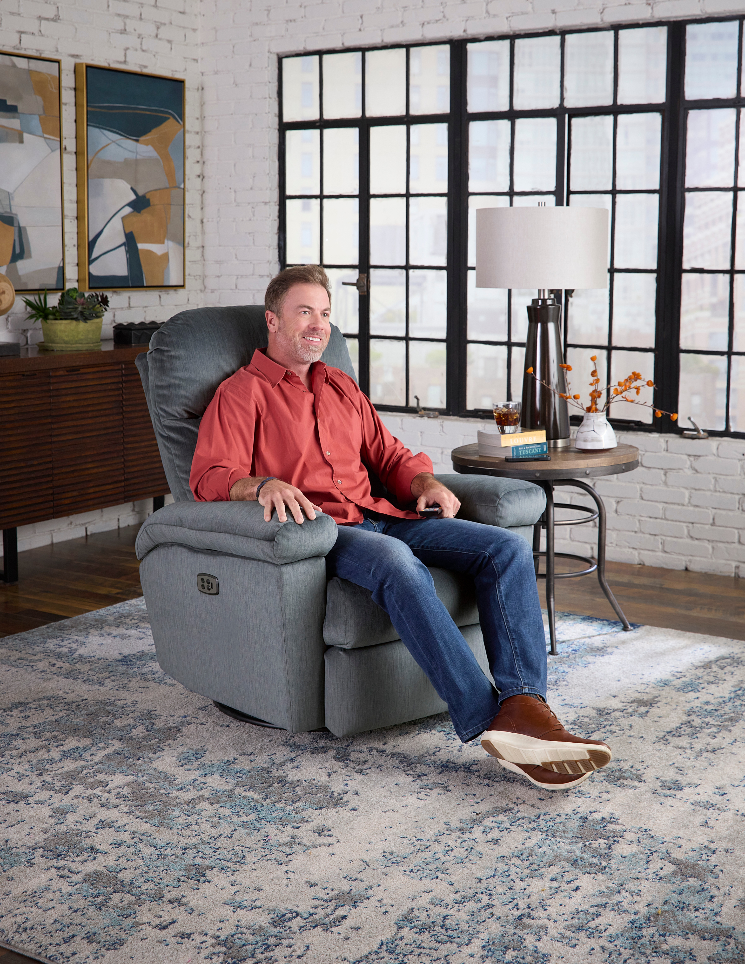 Best Home Furnishings Jodie 3NP05 22473D Power Swivel Glider Recliner w