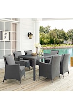 Modway Sojourn 5 Piece Outdoor Patio Sunbrella® Sectional Set - Gray