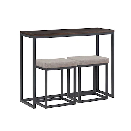 Yukon Contemporary Counter Bar and Upholstered Stools