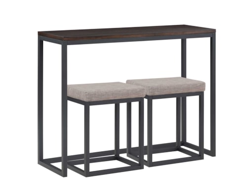 Yukon Contemporary Counter Bar and Upholstered Stools
