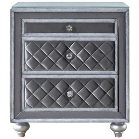 KINGS CROWN GREY NIGHTSTAND |